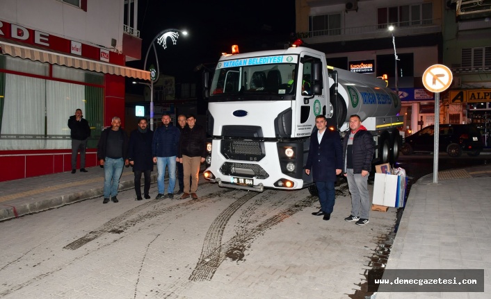 Yatağan Belediyesi, cadde ve sokakları dezenfekte ediyor