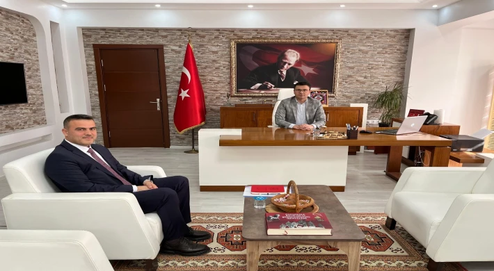 YENİ ATANAN MİLLİ EĞİTİM MÜDÜRÜ MURAT BOSTAN, KAYMAKAM KILIÇ’I MAKAMINDA ZİYARET ETTİ