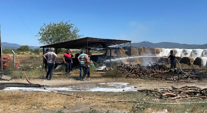 Yatağan'da Saman Deposunda Çıkan Yangın Kısa Sürede Söndürüldü
