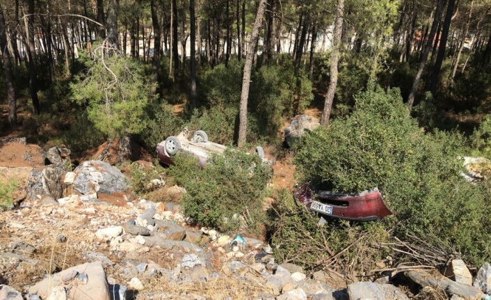 Mıcıra kapılan otomobil takla attı: 1 yaralı