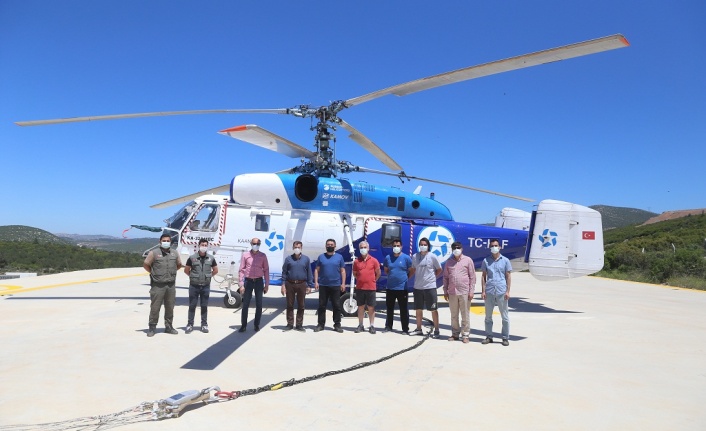Yangın söndürme helikopteri Yatağan’da konuşlandı