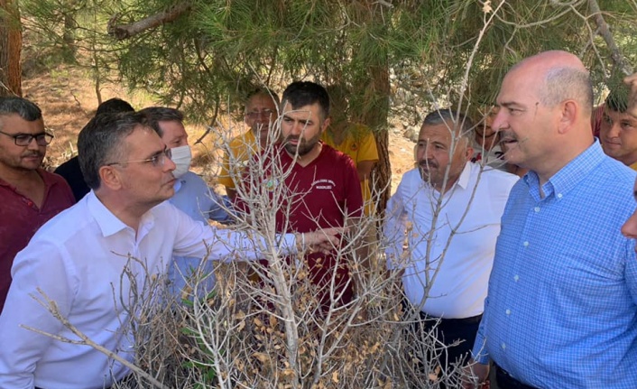 Bakanlar yangın bölgesinde