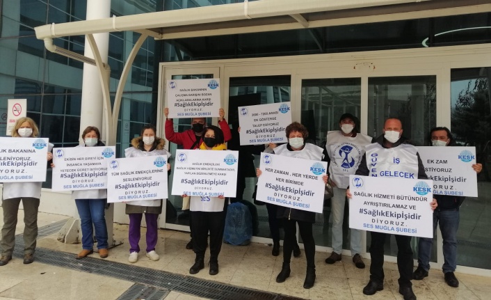 Muğla’da ki sağlıkçılardan ek gösterge zammının hekimlerle sınırlı tutulmasına tepki