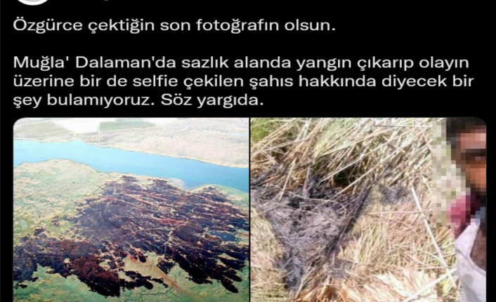 SAZLIK ALANI ATEŞE VERİP ÖZ ÇEKİM YAPMIŞTI, OGM SOSYAL MEDYADAN TEPKİ GÖSTERDİ