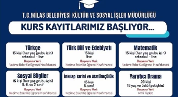 Milas Belediyesi’nin eğitime destek kurslarına başvurular başladı